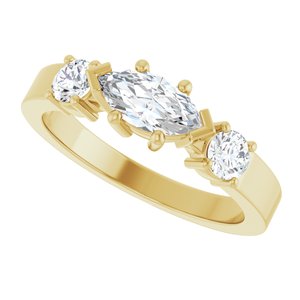 10K Yellow Gold 8x4 mm Marquise Ring Mounting – image 8