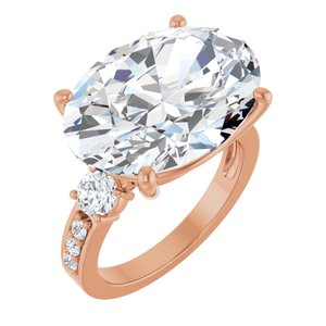 10K Rose Gold 18x13 mm Oval Ring Mounting