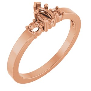 10K Rose Gold 5x3 mm Pear Ring Mounting – image 2
