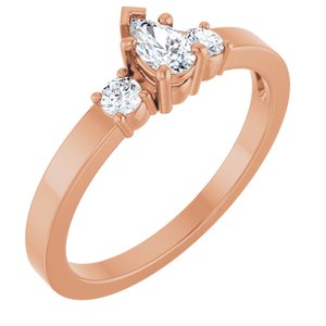 14K Rose Gold 5x3 mm Pear Ring Mounting