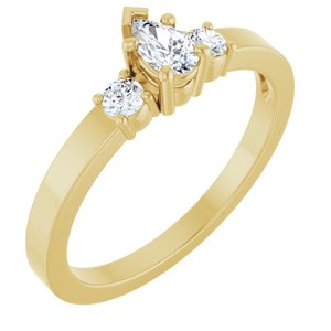 18K Yellow Gold 5x3 mm Pear Ring Mounting