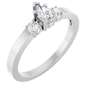 Platinum 5x3 mm Pear Ring Mounting