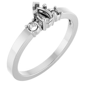 14K X1 White Gold 5x3 mm Pear Ring Mounting – image 2