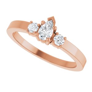 10K Rose Gold 5x3 mm Pear Ring Mounting – image 8