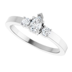 10K White Gold 5x3 mm Pear Ring Mounting – image 8
