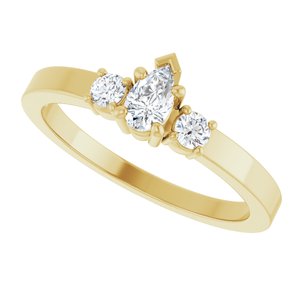 14K Yellow Gold 5x3 mm Pear Ring Mounting – image 8