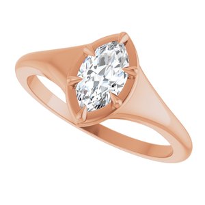 18K Rose Gold 8x4.5 mm Marquise Ring Mounting – image 8
