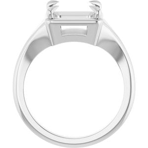 10K White Gold 7.5x7.5 mm Square Ring Mounting – image 4