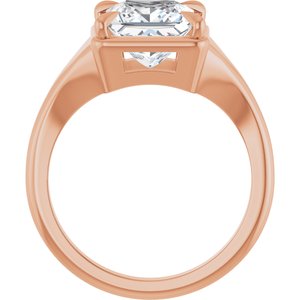 10K Rose Gold 7.5x7.5 mm Square Ring Mounting – image 3
