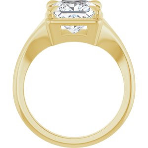18K Yellow Gold 7.5x7.5 mm Square Ring Mounting – image 3
