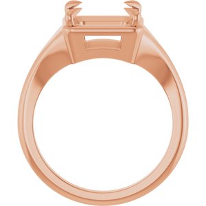 18K Rose Gold 7.5x7.5 mm Square Ring Mounting – image 4