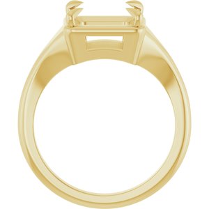 18K Yellow Gold 7.5x7.5 mm Square Ring Mounting – image 4