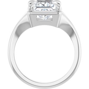 14K X1 White Gold 7.5x7.5 mm Square Ring Mounting – image 3