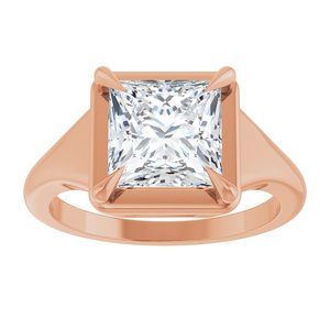 10K Rose Gold 7.5x7.5 mm Square Ring Mounting – image 5