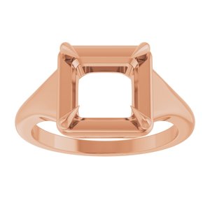10K Rose Gold 7.5x7.5 mm Square Ring Mounting – image 6