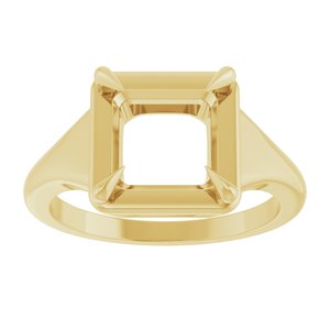 14K Yellow Gold 7.5x7.5 mm Square Ring Mounting – image 6