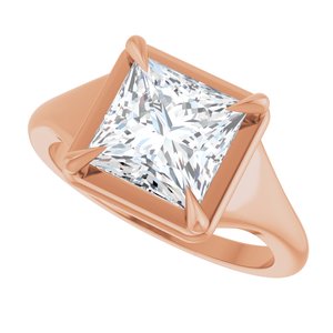 10K Rose Gold 7.5x7.5 mm Square Ring Mounting – image 8