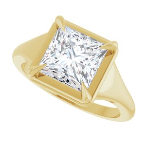 10K Yellow Gold 7.5x7.5 mm Square Ring Mounting – image 8