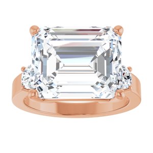 10K Rose Gold 13x11 mm Emerald Ring Mounting – image 5