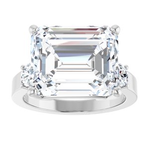 Continuum Sterling Silver 13x11 mm Emerald Ring Mounting – image 5