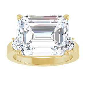 14K Yellow Gold 13x11 mm Emerald Ring Mounting – image 5