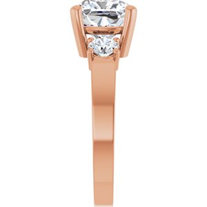 10K Rose Gold 8x8 mm Cushion Ring Mounting – image 7