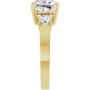 10K Yellow Gold 8x8 mm Cushion Ring Mounting – image 7