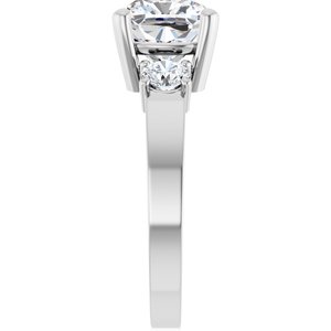 14K X1 White Gold 8x8 mm Cushion Ring Mounting – image 7