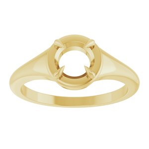 18K Yellow Gold 6 mm Round Ring Mounting – image 6