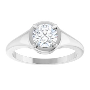 10K White Gold 6 mm Round Ring Mounting – image 5