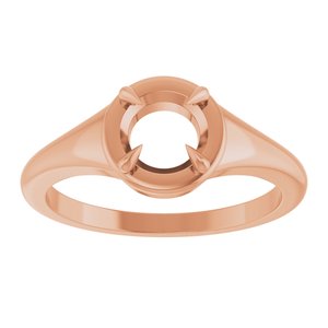 10K Rose Gold 6 mm Round Ring Mounting – image 6