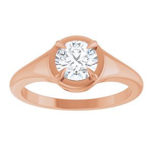 14K Rose Gold 6 mm Round Ring Mounting – image 5