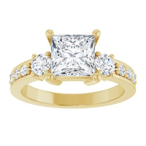 10K Yellow Gold 6.5x6.5 mm Square Ring Mounting – image 5