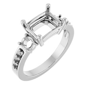 Continuum Sterling Silver 9x7 mm Emerald Ring Mounting – image 2