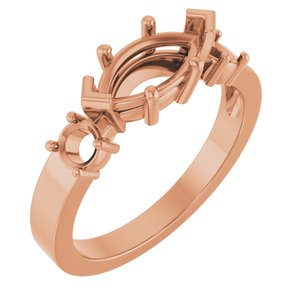 10K Rose Gold 10x5 mm Marquise Ring Mounting – image 2