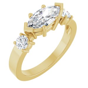 10K Yellow Gold 10x5 mm Marquise Ring Mounting