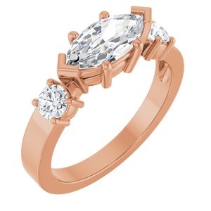 18K Rose Gold 10x5 mm Marquise Ring Mounting