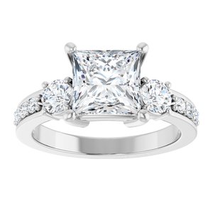Platinum 7x7 mm Square Ring Mounting – image 5