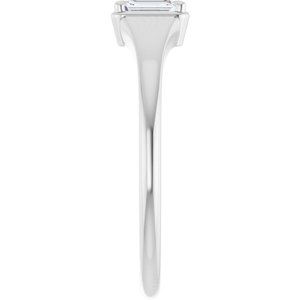 14K X1 White Gold 4.5x3 mm Emerald Ring Mounting – image 7