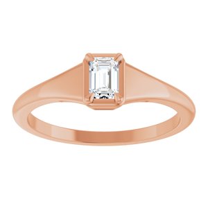10K Rose Gold 4.5x3 mm Emerald Ring Mounting – image 5