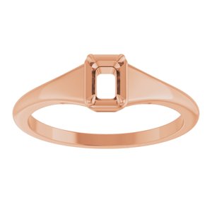18K Rose Gold 4.5x3 mm Emerald Ring Mounting – image 6