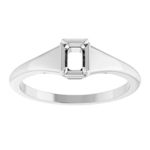 Continuum Sterling Silver 4.5x3 mm Emerald Ring Mounting – image 6