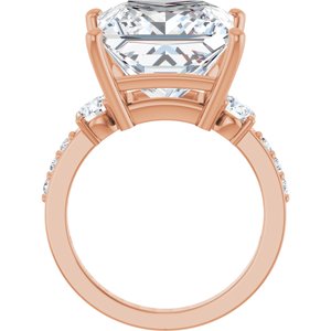 10K Rose Gold 12x12 mm Square Ring Mounting – image 3