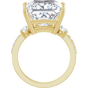 18K Yellow Gold 12x12 mm Square Ring Mounting – image 3