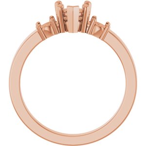 14K Rose Gold 5.5x5.5 mm Heart Ring Mounting – image 4