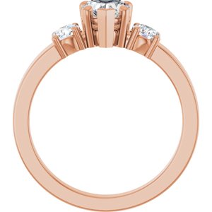 14K Rose Gold 5.5x5.5 mm Heart Ring Mounting – image 3