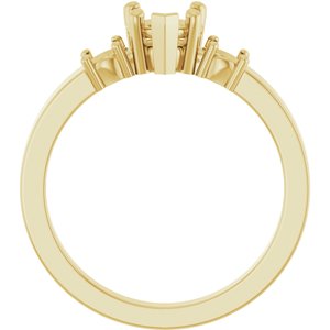 18K Yellow Gold 5.5x5.5 mm Heart Ring Mounting – image 4
