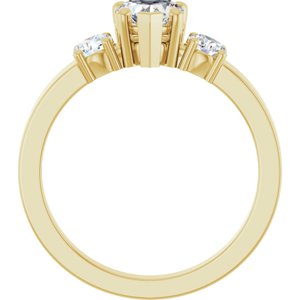 14K Yellow Gold 5.5x5.5 mm Heart Ring Mounting – image 3
