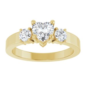 14K Yellow Gold 5.5x5.5 mm Heart Ring Mounting – image 5
