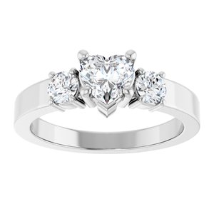 Continuum Sterling Silver 5.5x5.5 mm Heart Ring Mounting – image 5